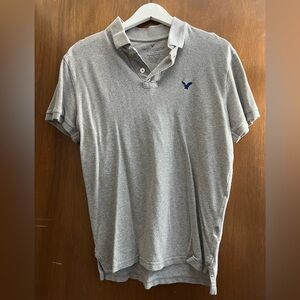 American Eagle Men’s Gray Classic Fit Polo - Small